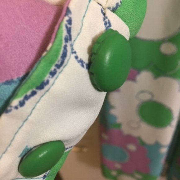 X Large Vintage 60s Psychedelic Floral Shirtdress -- Mad Men/Stepford Wives - Picture 9 of 9